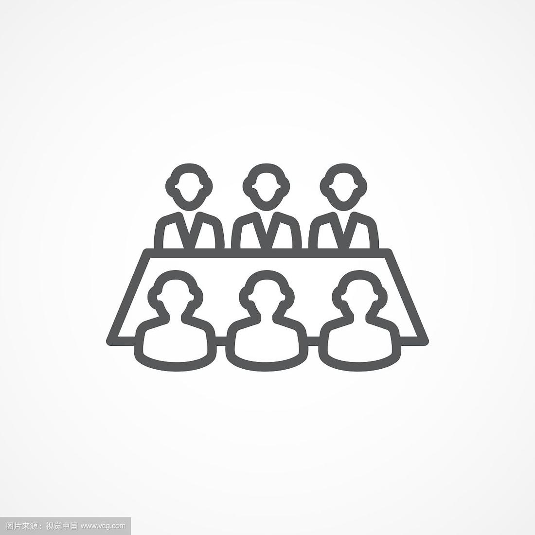 商務(wù)會(huì)議圖標(biāo)矢量線藝術(shù)商務(wù)咨詢標(biāo)志